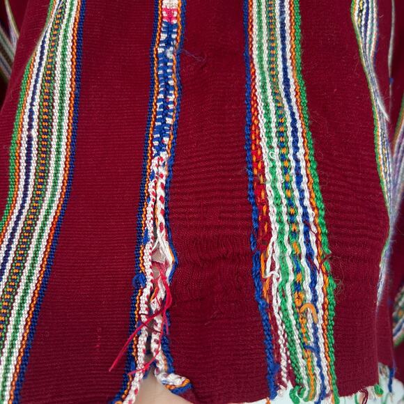 Vtg Handmade Huipil Top Womens One Size Colorful Embroidered Poncho Floral - Picture 5 of 8